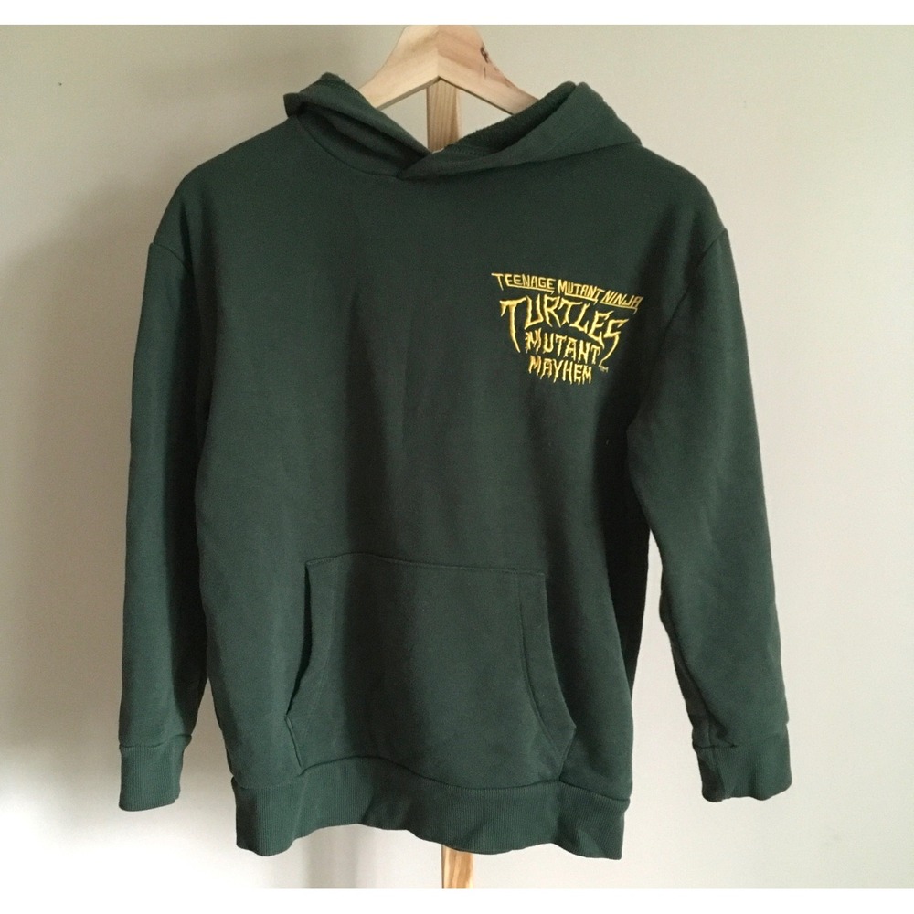TMNT Mutant Mayhem Kids Hoodie Green Ninja Turtles L 10-12